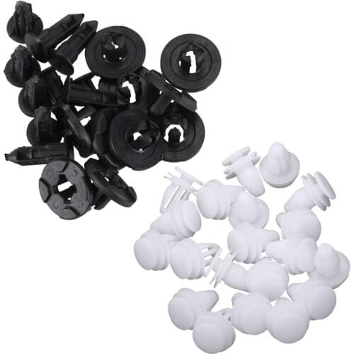 20 Pcs Car White Rivet Door Trim Clips Fastener with 10 x Plastic Fastener Clip 8mm for Nissan