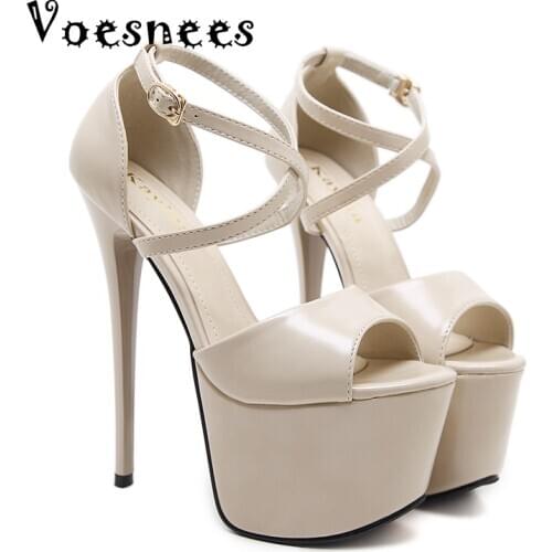 2021 New Summer Sexy Women Pumps Sandals High Heels 16CM Fashion Stripper Shoes Party Pumps Women Platform Pole Dancing Sandals