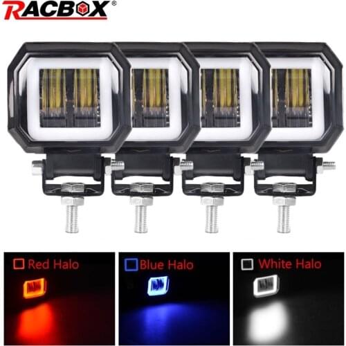 3 Inch 7D Lens LED Work Light Round Square Portable Spotlights Offroad Truck Driving Car Boat Motorcycle ATV 12V 24V Angle Eyes