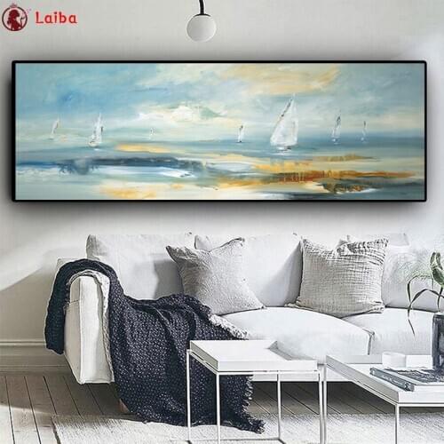 Diamond Painting Abstract art, sailing ship at sea Rhinestone 5D DIY Diamond Embroidery,Cross Stitch,diamond Mosaic Sale