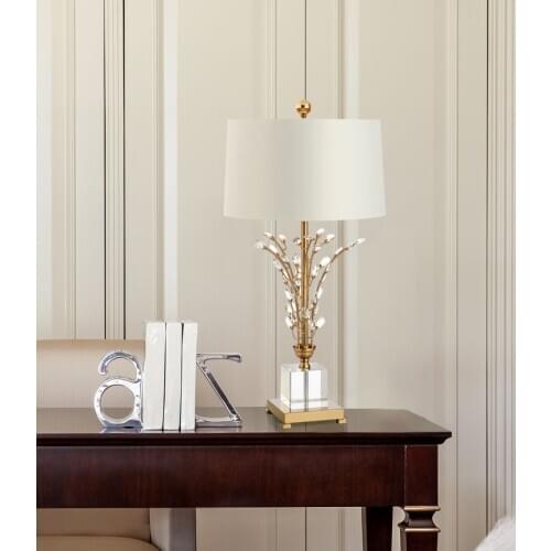 American country table lamp bedroom bedside lamp simple art crystal table lamp decoration living room table lamp