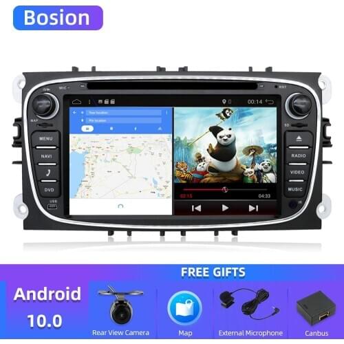 2 din Android 10.0 Quad Core Car DVD Player GPS Navi for Ford Focus Mondeo Galaxy with Audio Radio Stereo Head Unit