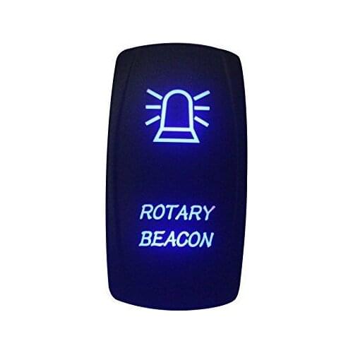 12-24V Car ROTARY BEACON 12V 20A Toggle Rocker Switch Blue LED Light 5Pin ON OFF