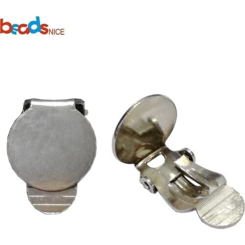 Beadsnice 925 Sterling Silver Clip On Earring Blank Base 12mm Round Flat Pad Earring Finding Components DIY Crafting Jewelry