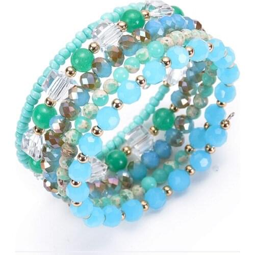 Shiny Bright Crystal Winding Bracelet Multi-layer Multi-circle Copper Charm Women Men Bangle Bracelet For Girls Gift