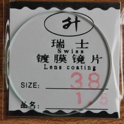 Freeshipping New flat glass watch crystal diameter 38 mm Thick 1.5mm