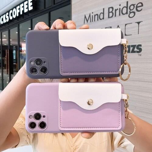 Candy Colors Phone Pouch Bag Case for iphone 12 11 pro max 7 8 plus 12mini 6 6s XS MAX XR X 12 Pro cover with Card package