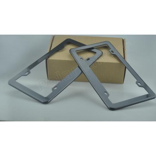 Black a pair Carbon Fiber Printed Style License Plate Cover Frame for USA/Canada free shipping