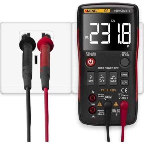 Q1 Digital Multimeter 9999 Counts With Analog Professional Multimetro True RMS Auto Transistor Capacitor NCV Ohm Tester