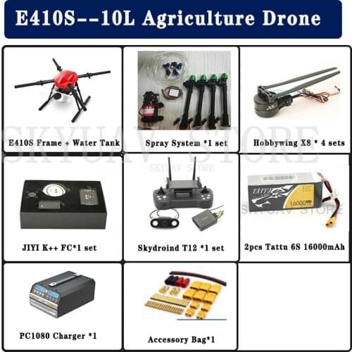 EFT E410S 4 Axis 10KG/10L spraying gimbal system Folding Quadcopter Spray pump Agriculture drone