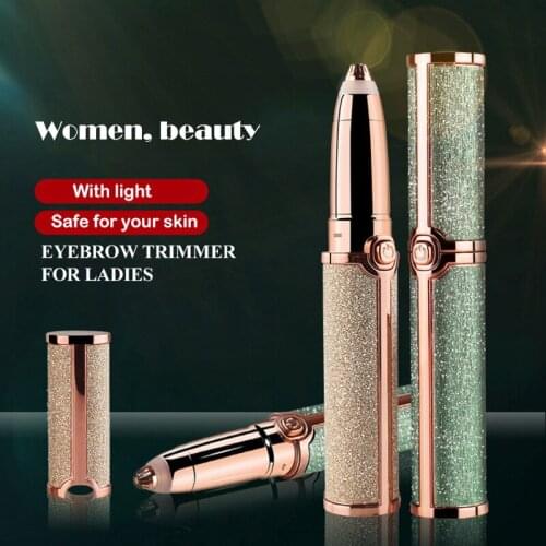 2 In 1 Electric Eyebrow Trimmer Makeup Painless Eye Brow Epilator Mini Shaver Razors Women Portable Facial Body Hair Remover