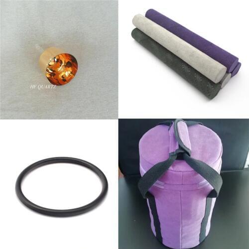 HF 7-9 inches 24k Gold Quartz Crystal Singing Bowl Handle For Yoga with bag