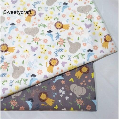 160*50cm Little lion Print Cotton Fabric tela algodon patchwork baumwolle stoff for DIY sewing bedding sets material accessories