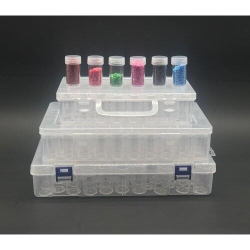 38/60/80 Bottles Square Diamond Painting Storage box Diamond Painting Accessories Beads Container Mosaic Storage boxes Tools