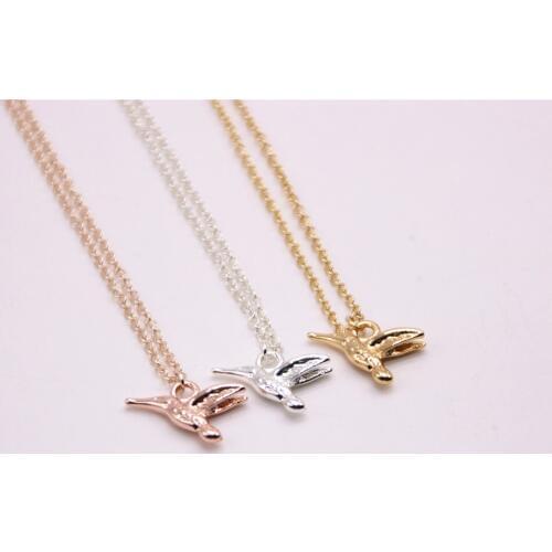 Mini Chinese Wildlife Pendant necklace Hummingbird Pendant necklace birdie plated necklace the to women