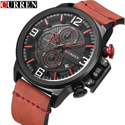 CURREN Original Men Quartz Watch Reloj Hombre Leather Business Watches Man Clock Chronograph Army Military Watch Sport for Male