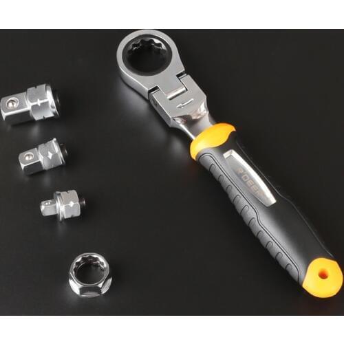 Ratchet Wrench Set Adjustable Wrench With 1/4" 3/8" 1/2" Socket Wrench Adapter Drive Socket Converter 5pcs