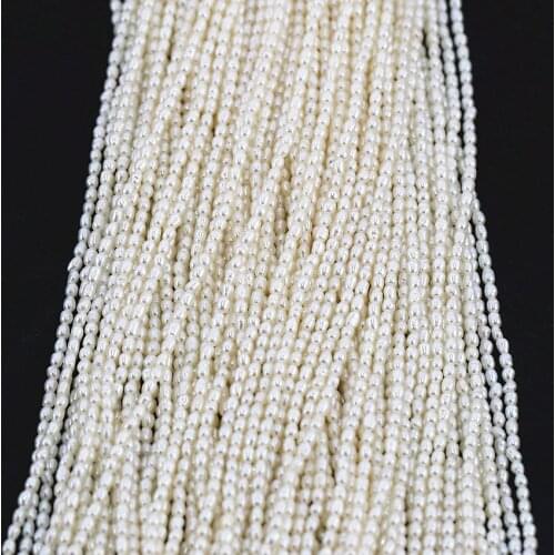 5 Strands Genuine Natural wholesale 5strands 2-2.5mm A+ rice white pearl strands loose beads women lady jewelry DIY