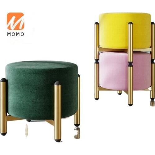 Small Stool Home Bench Sofa Stool Living Room Coffee Table Stool Shoes Changing Stool Light Luxury Low Stool Adult round Stool