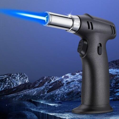2021 NEW Large Capacity Butane Gas Lighter Blue Flame Kitchen BBQ Camping Baking Spray Gun Windproof Cigarette Cigar Lighters