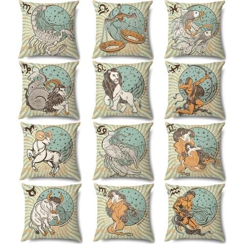 2021 New Fashion Super Soft Sofa 12 Constellation Cushion Cover 45x45 CM Decorative Throw Pillow Case Pillow Cover