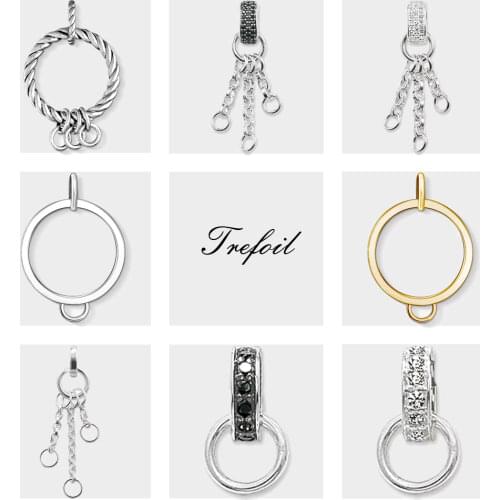 Pendant Charm Carrier Cord Look, Fashion Jewelry 925 Sterling Silver Punk Gift For Women Men Fit Necklace 2018 New