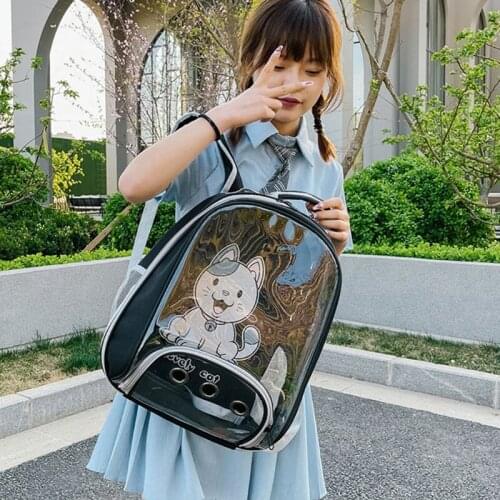 Cat Backpack Transparent Bubble Pet Carrier for Small Dog Portable Breathable Travel Hiking and Outdoor Use