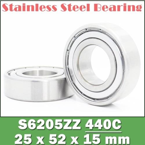 S6205ZZ Bearing 25*52*15 mm ( 2PCS ) ABEC-1 S6205 Z ZZ S 6205 440C Stainless Steel S6205Z Ball Bearings
