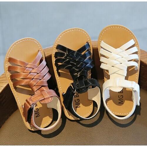 Summer Kids Toddler Baby Rome Sandals For Little Boys Girls White Brown Casual Open Toe Flat Beach Shoes 2021 1 2 3 6 Years Old