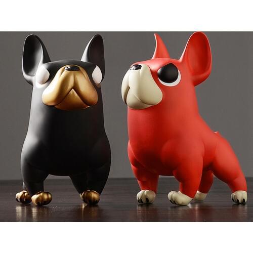 Modern PVC France, England Bulldog Sculpture Animal Figurine Home Mini Dog Statue Decoration Handicraft Wedding Gift