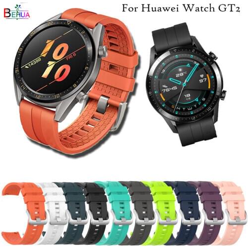 Sport Silicone 22mm watch band strap For Huawei watch GT 2 46mm smartwatch Replacement wristband For Huawei watch GT 42mm 46mm