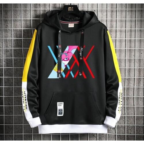 Anime DARLING in the FRANXX Hoodie women men Popular Harajuku Hoodeds Pullover Streetwear Casual Fake Two-Piece jacket coat