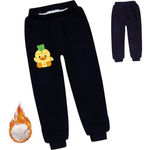 Thicken Boys Pants Winter Warm Plus Velvet Pants For Girls 2021 Winter New Kids Trousers Children Sport Pants