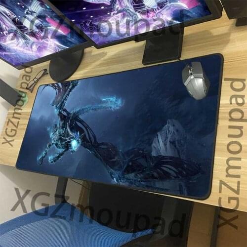 XGZ Large Mouse Pad Black Lock Edge Animal Dragon Pattern Custom Office Computer Desk Mat Rubber Non-slip for Lol Dota Gamer Xxl