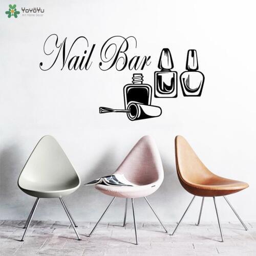 YOYOYU Wall Decal Manicure Pedicure Beauty Salon Wall Window Sticekrs Nail Bar Polish Pattern Girls Spa Logo Art Decor DIY CT565