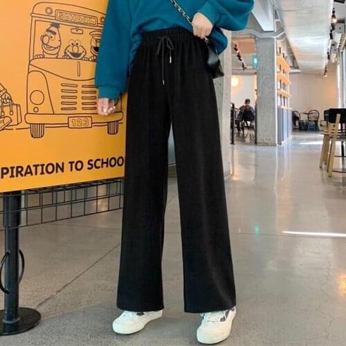 Women Pants Women Straight-Leg Pants High Waist Spring And Autumn Leisure Width Straight Suit Pants Pantalones De Mujer