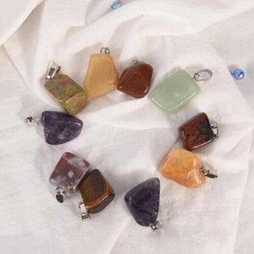 Assorted Natural Stone Pendants Point Charms For Necklace Bracelet Charm Women Jewelry Randomly 1pc