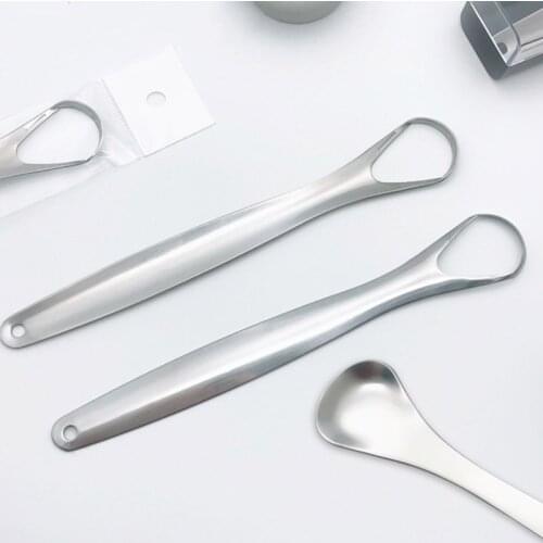 1PC Tongue Scraper Oral Cleaner Stainless Steel Useful Mouth Brush Reusable Tongue Toothbrush Durable Oral Hygiene Care Tools