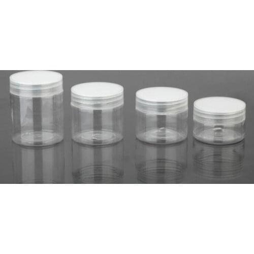 10pcs/lot 50G 100G 150G 200G Plastic Pot Clear Amber Plastic Jar Empty Cosmetic Cream Jar Packing Container