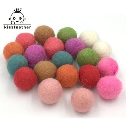 100pc DIY Home Decor Bead Wool Felt Balls 20mm Mixed Colour 100% Wool Felt Balls Wool Pom Gumball Jewelry Beads Craft Decoration
