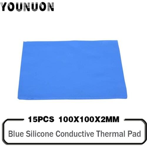 15 Pieces 100x100x2mm Thermal Pad 3.2W/mK Conductivity Thermal Mat Thermally Conductive Adhesive