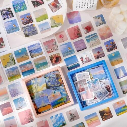 2pakcs/LOT ins oil painting series daily Creative fresh Ins style deceration DIY paper sticker
