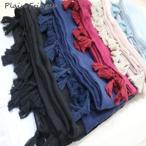 20pcs)women tassel hijab shawl Plain maxi scarf fashion pendant shawls scarves lady muslim hijabs scarfs soft foulard wrap