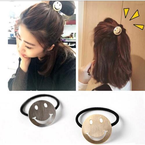 2017 Limited Special Offer Lovely Alloy Smile Hair Rope Elastic Haiband Accessories Womens Girls Jewelry For Ponytail Holder