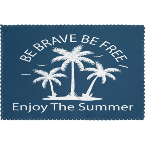 Tableware Pad Placemats 6 Pcs Table Mat Non-Slip Silhouette Palms With Quote Placemats for Dining Table