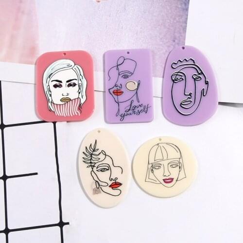 6PCS Beauty Avatar Jewelry Accessories Hand Made Earrings Making Connectors DIY Pendant Jewelry Findings & Components Charms