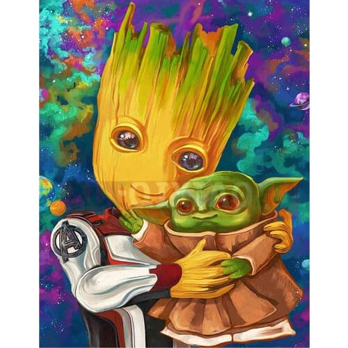 5D Diy Diamond Painting Disney Full Square/Round Cartoon Groot and Yoda Baby Mosaic Kit Embroidery Home Decor Childrens Gifts