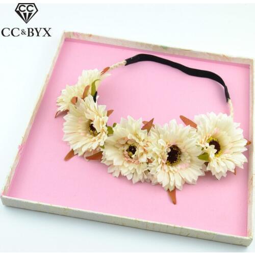 CC Bohemia Style Flower Crown Headbands Fashion 100% Handmade Hair Accessories For Women Bridal Bridesmaids Princess Girls at23
