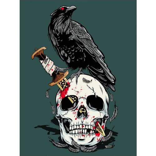 Skull, Crow, Dagger Diamond Painting Round Square Full Drill Nouveaute DIY Mosaic Embroidery 5D Cross Stitch Halloween Picture