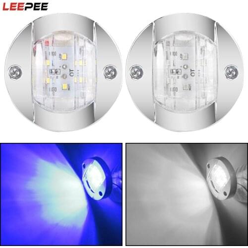 For Marine Yacht Turn Signal Light Tail Lamp 12V 6LED Transom Stern Light Side Light Round Cold Transom Truck